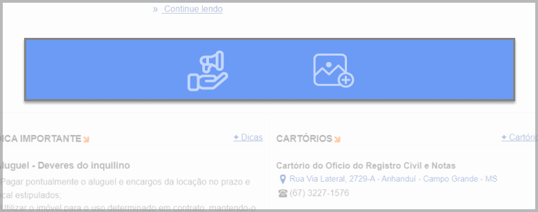 localização da publicidade cabecalho rodapé