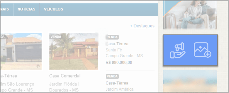 localização da publicidade half banner lateral