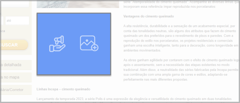 localização da publicidade retângulo grande
