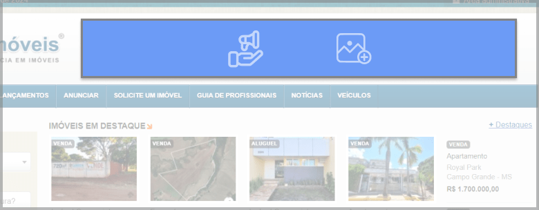 localização da publicidade topo